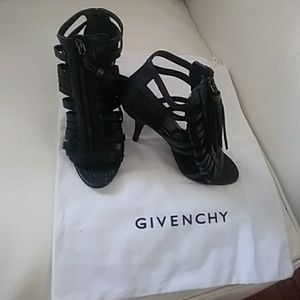 Black 3 inch givenchy leather heels